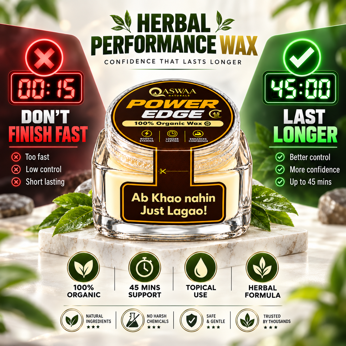 Power Edge Wax| 100% herbal and organic wax