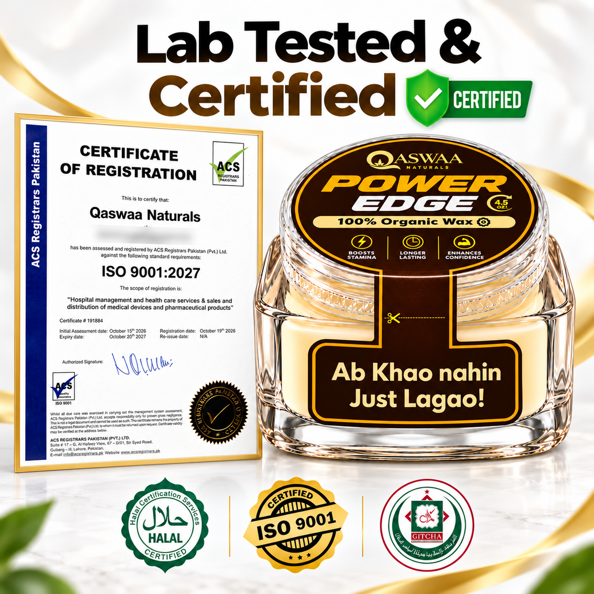 Power Edge Wax| 100% herbal and organic wax