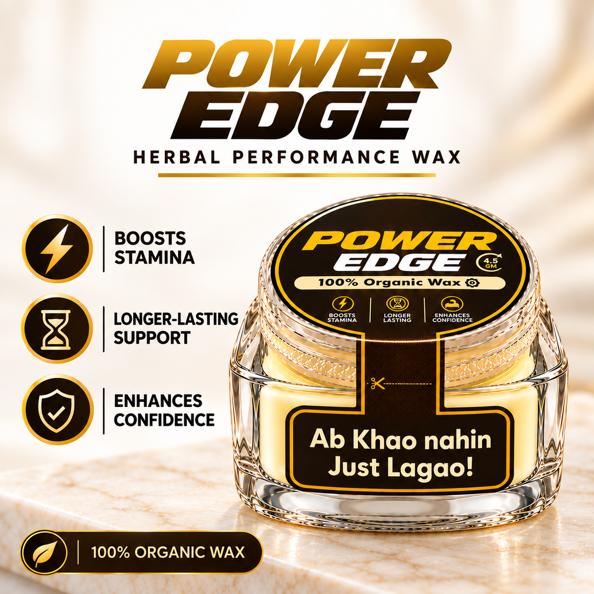 Power Edge Wax| 100% herbal and organic wax